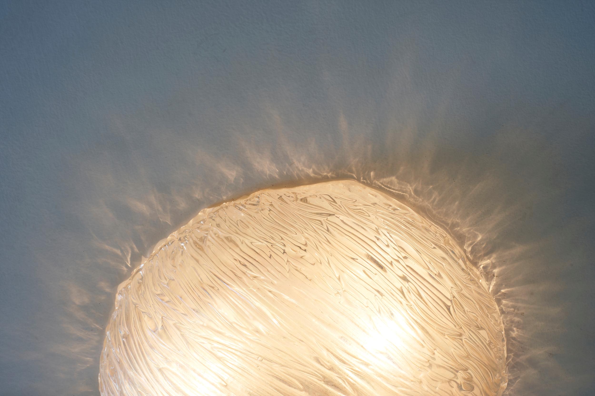Mid-Century Modern Toni Zuccheri Venini Murano Glass Ceiling Light Italian Design, circa 1970 For Sale