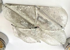 Toni Zucherri by Mazzega Flush Mount ice frost Glass Murano , Italie, 1970