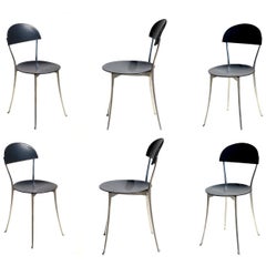 "Tonietta" by Enzo Mari for Zanotta Italian Design 1980s Set of Six Chairs