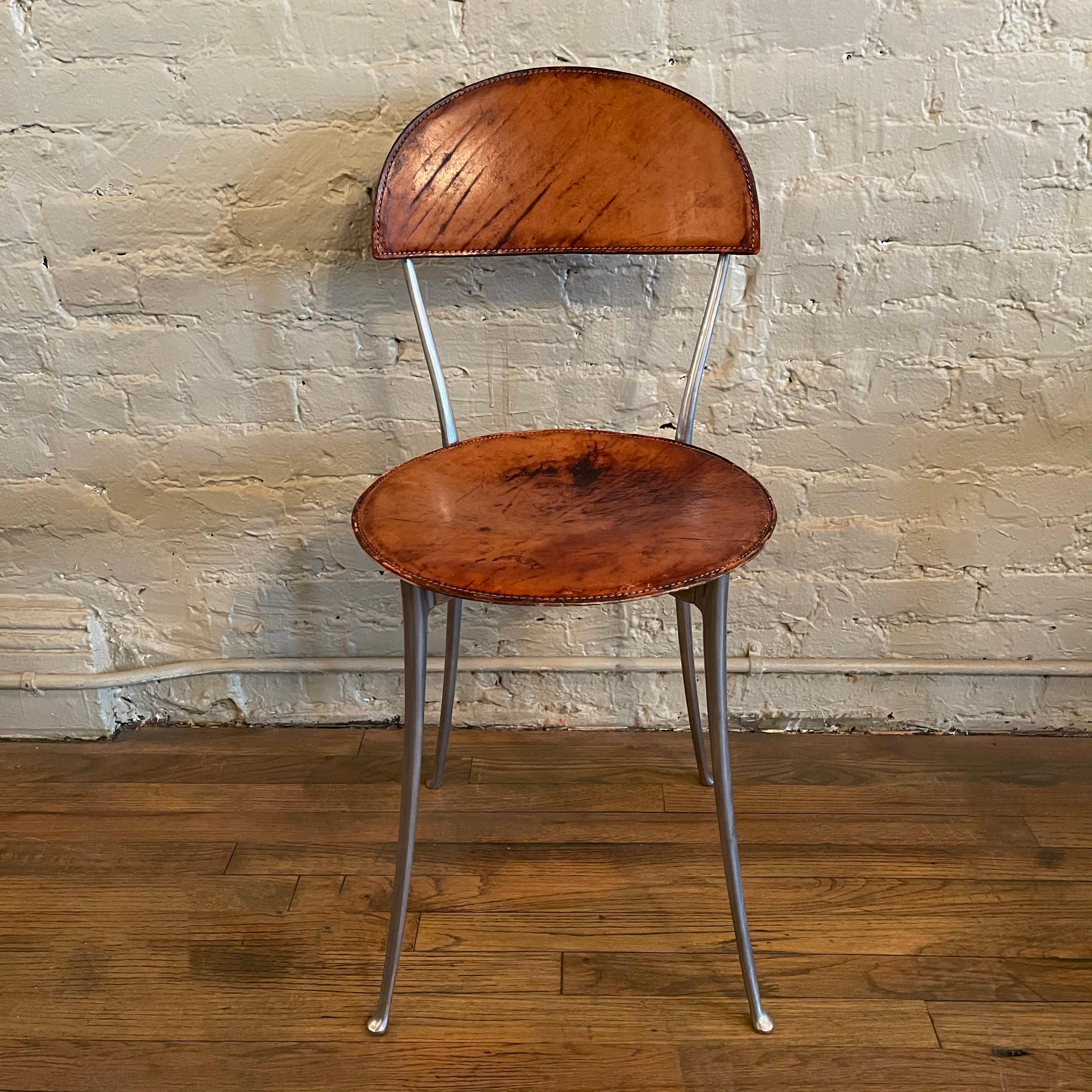 Tonietta Leather Side Chair by Enzo Mari for Zanotta In Good Condition In Brooklyn, NY