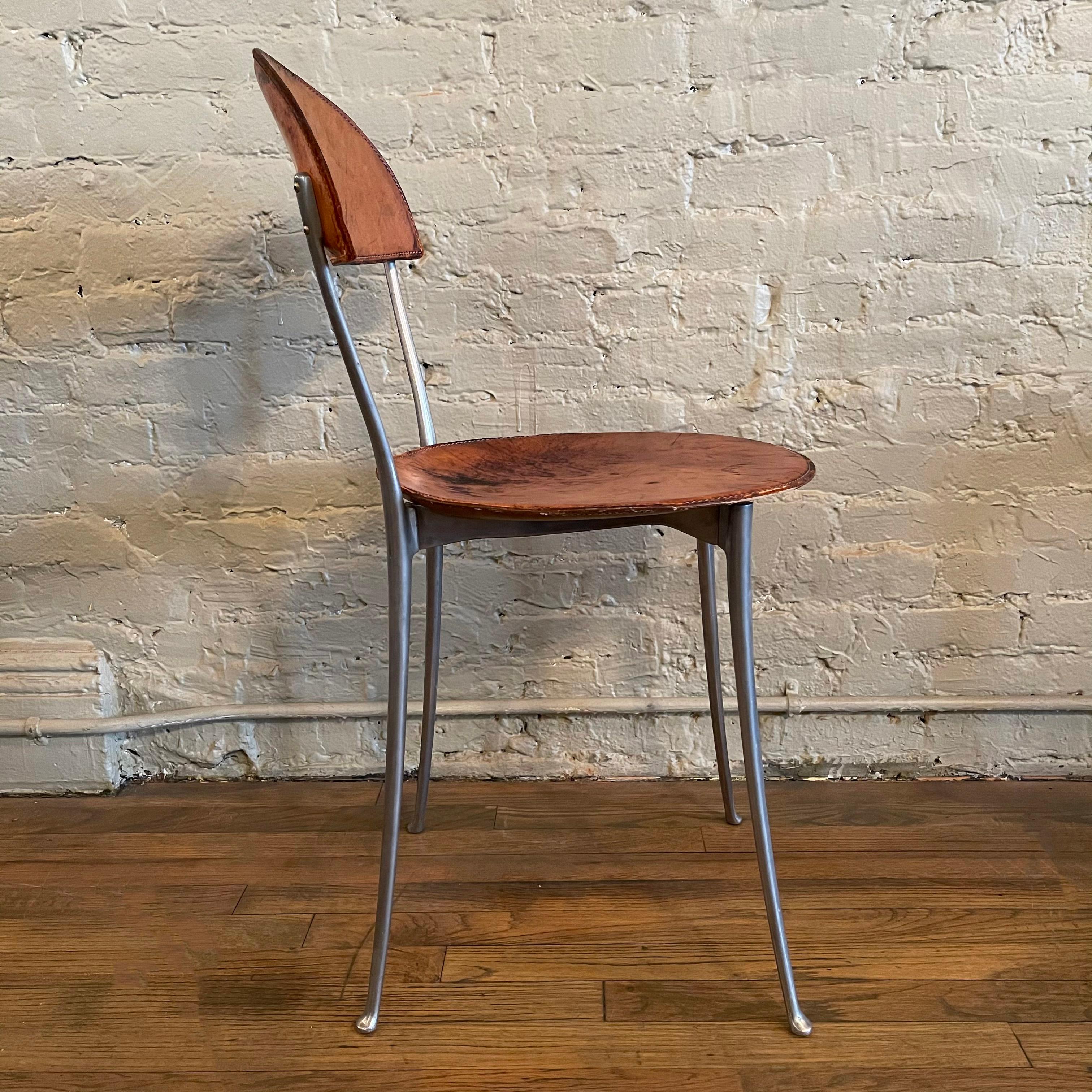 20th Century Tonietta Leather Side Chair by Enzo Mari for Zanotta