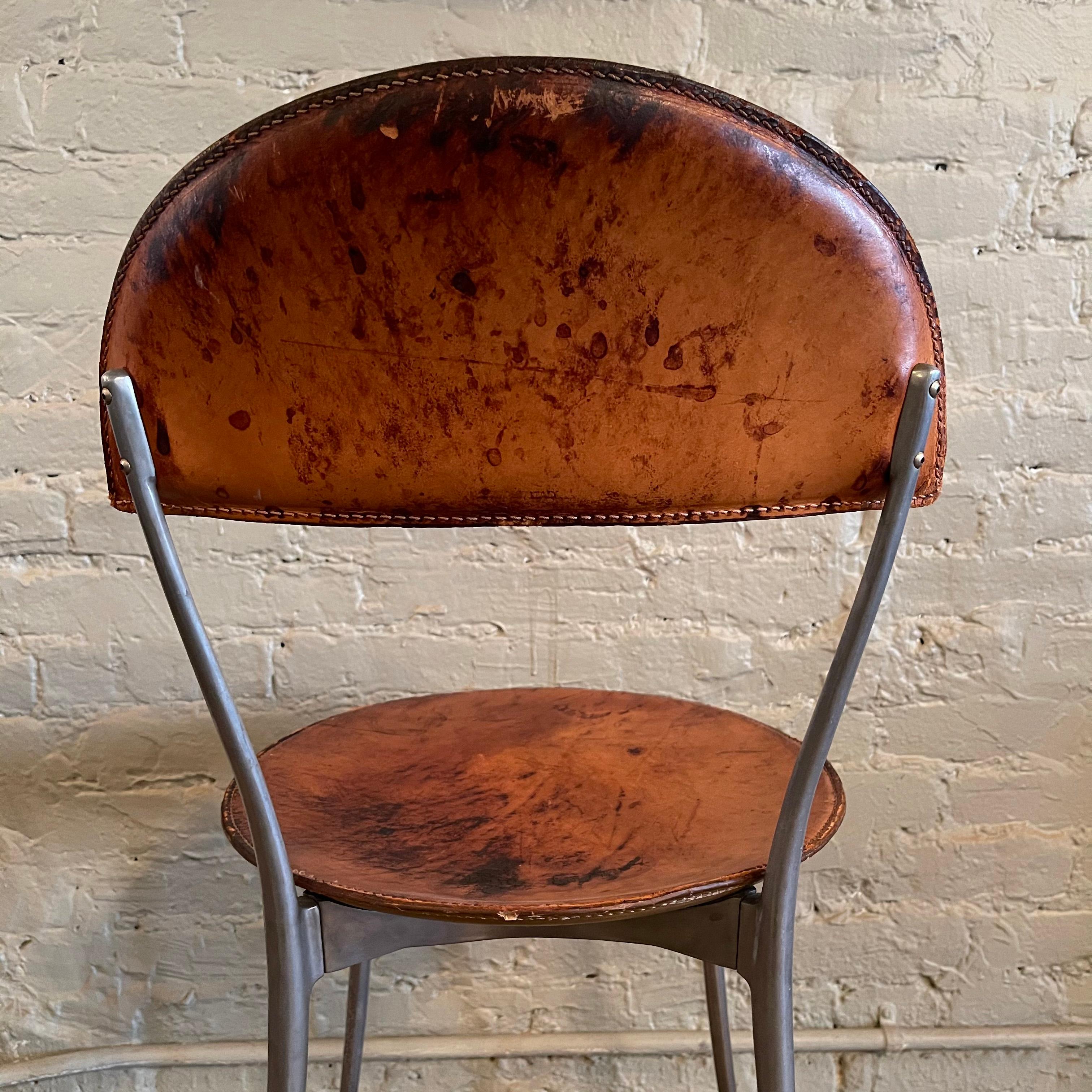 Tonietta Leather Side Chair by Enzo Mari for Zanotta 1