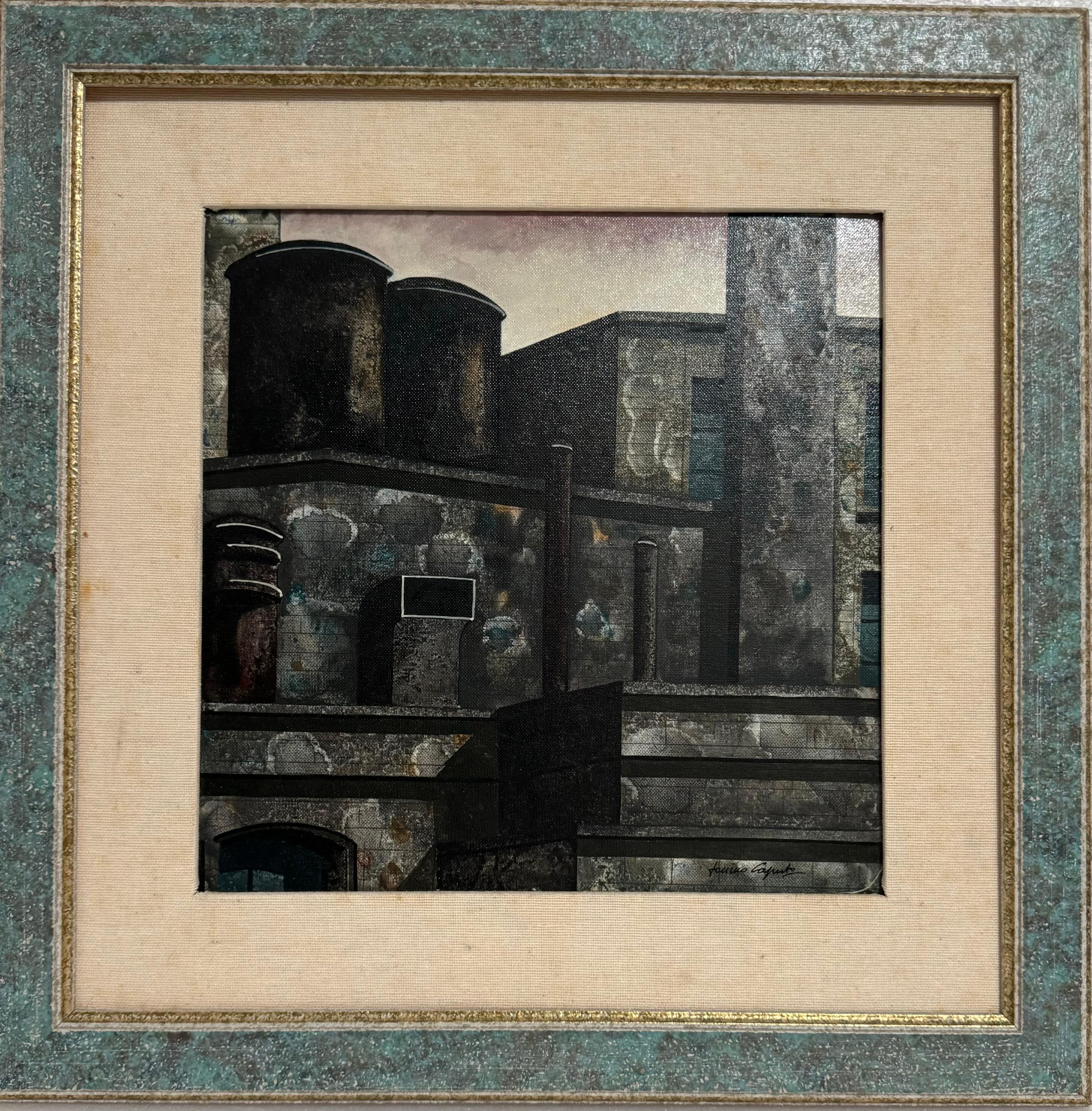 Ölgemälde Italienisches Stadtbild Rom Architektur Tonino Antonio Caputo (Postmoderne), Painting, von Tonino Caputo
