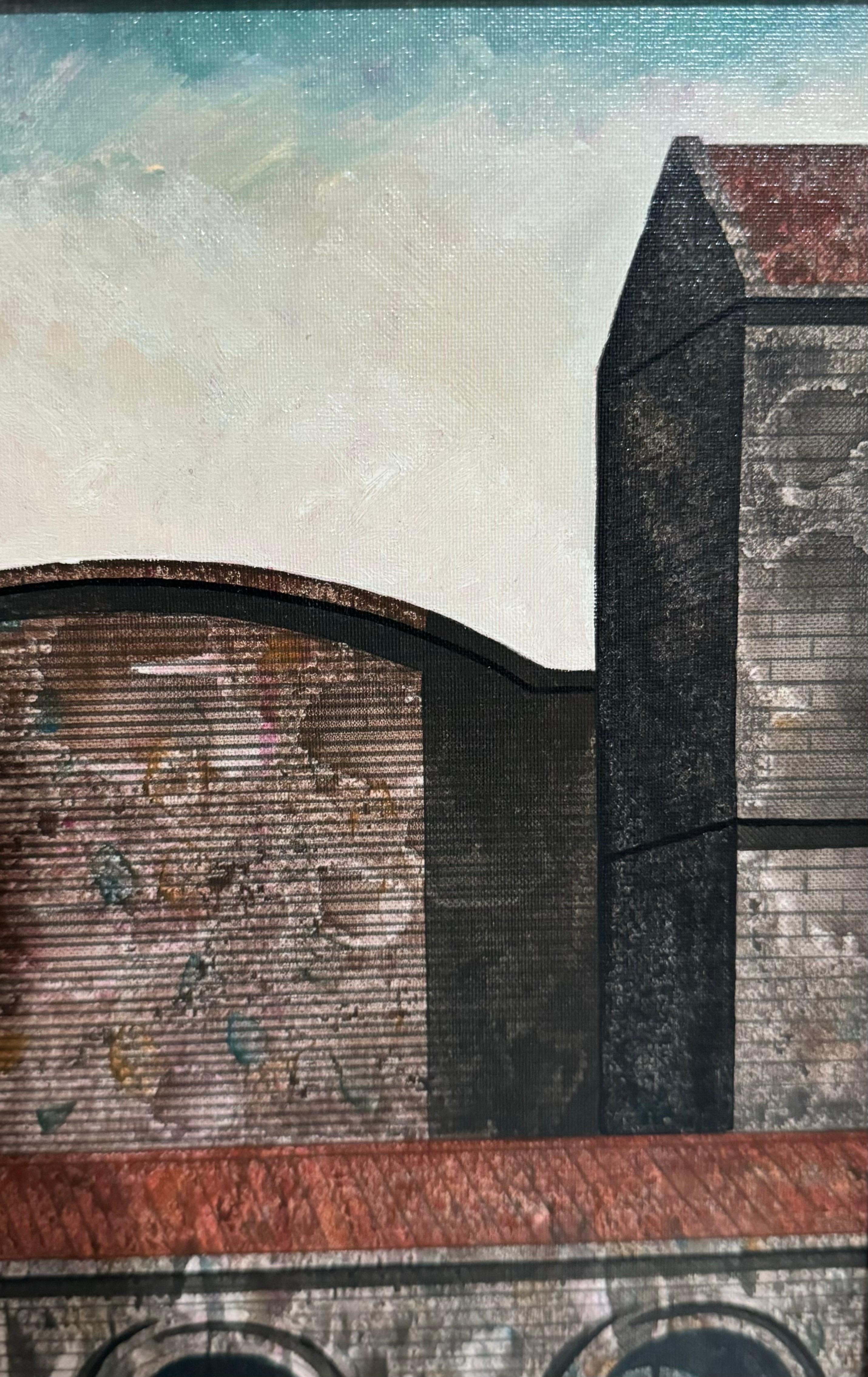 Ölgemälde Italienisches Stadtbild Rom Architektur Tonino Antonio Caputo (Braun), Landscape Painting, von Tonino Caputo