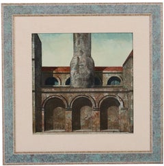 Peinture à l'huile paysage urbain italien Rome architecture Tonino Antonio Caputo