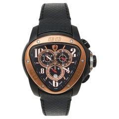 Montre-bracelet pour homme Tonino Lamborghini Spyder en acier inoxydable bicolore noir 55 mm