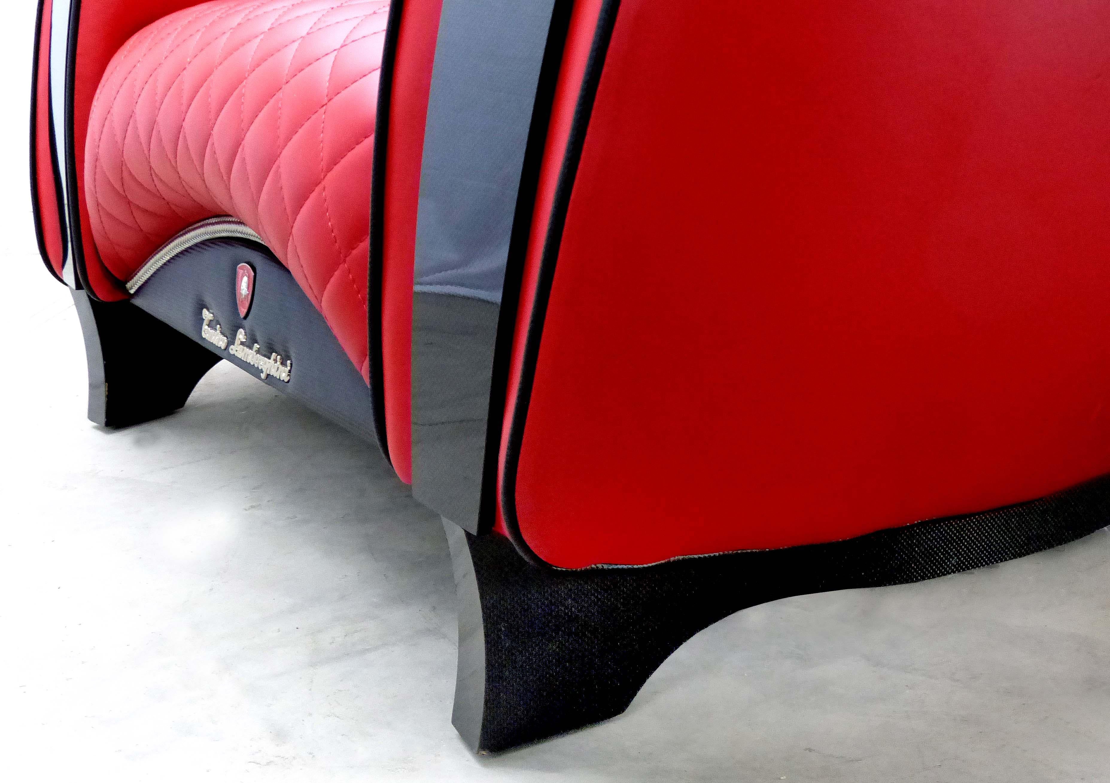 Tonino Lamborghini Carbon Imola Leather Armchair by Formitalia 7