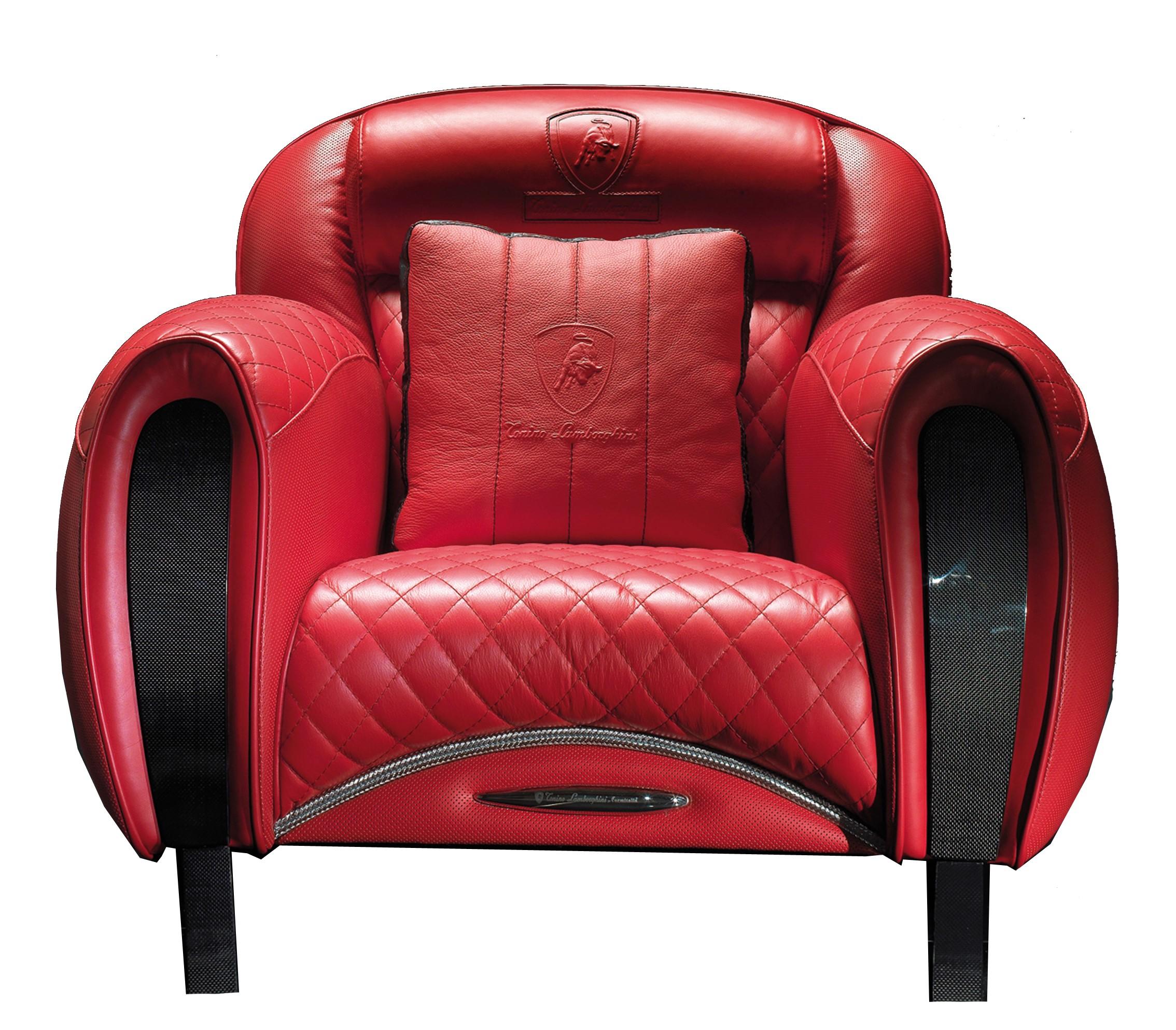 Tonino Lamborghini Carbon Imola leather armchairs by Formitalia
This beautiful chairs are handmade in Italy by Tonino Lamborhini. Carbon fiber arms and legs. Muflon racing red embroidered quilted leather pattern. Plush deep seating. There are two