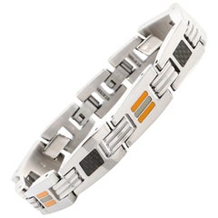 Tonino Lamborghini Corsa Collection Stainless Steel and Crystal Bracelet