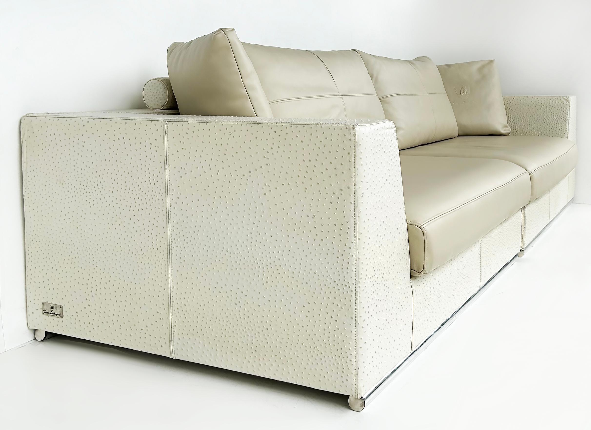 Tonino Lamborghini Italien, 2-teiliges Sofa aus Straußenleder in Modulform, 2010 (Italienisch) im Angebot