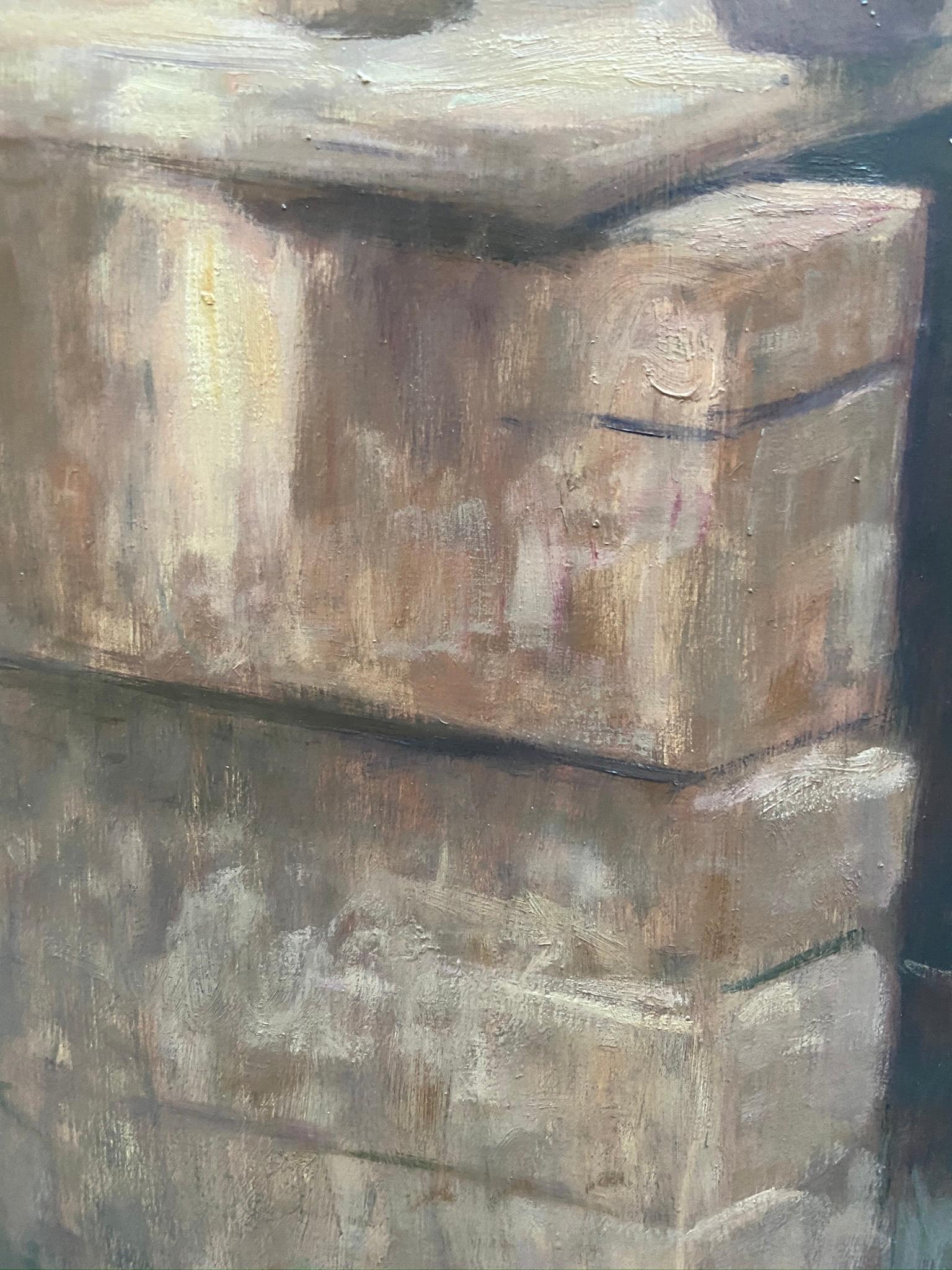 École italienne - Figuratif  Italie Huile sur toile Peinture en vente 5