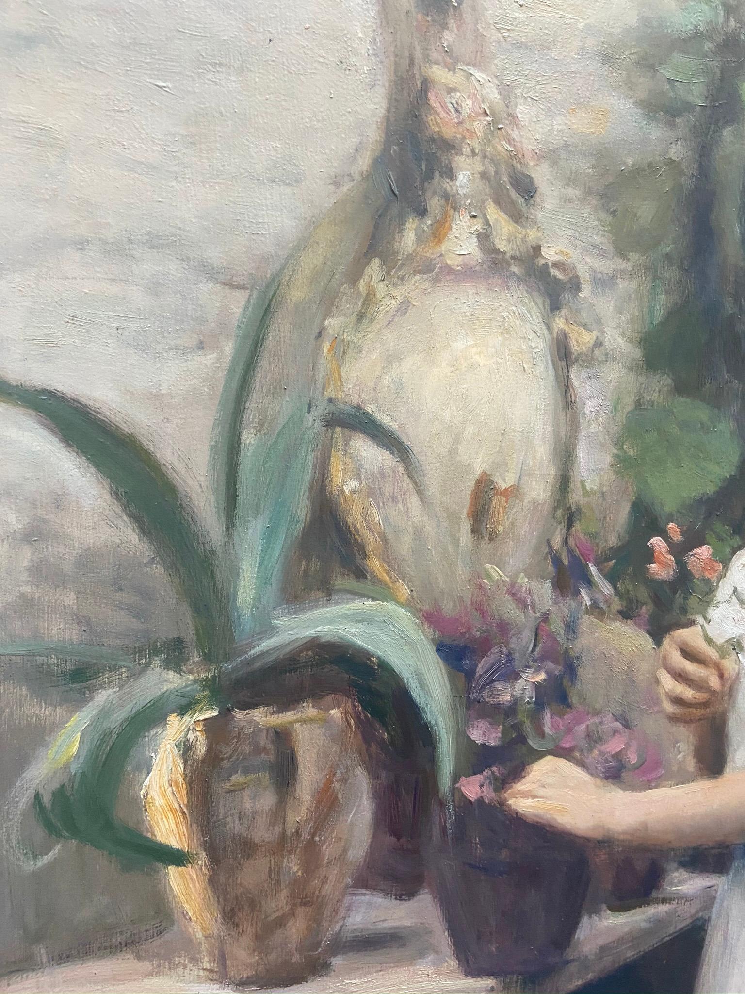 École italienne - Figuratif  Italie Huile sur toile Peinture en vente 4