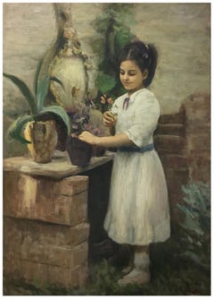 CHILD -Italian School - Figurative -  Italy Oil on canvas Painting