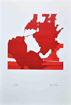 Composizione in rosso - Serigrafia di Tonino Maurizi - Anni '70