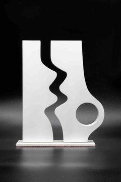 Composition abstraite en blanc - Sculpture de Tonino Maurizi - 2023