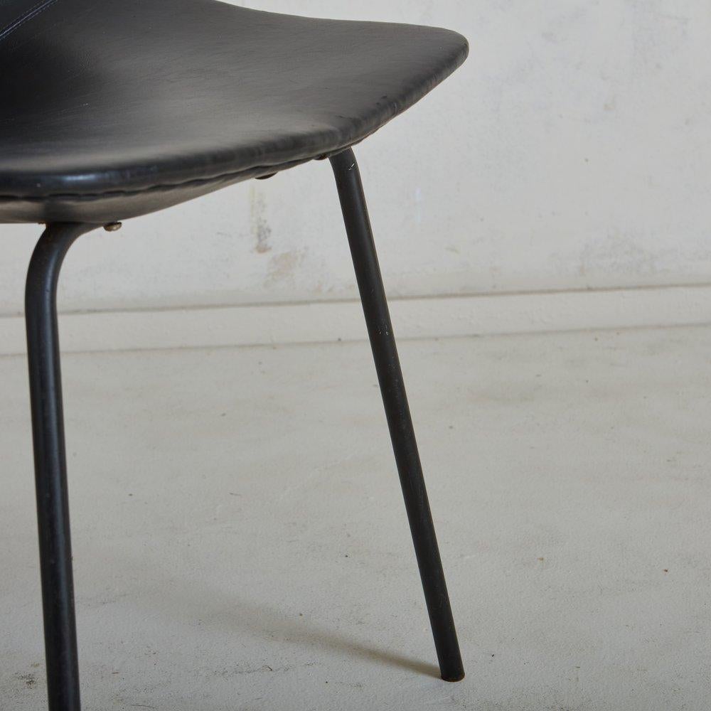 Leather Tonneau Chair by Pierre Guariche for Steiner, France 1950s