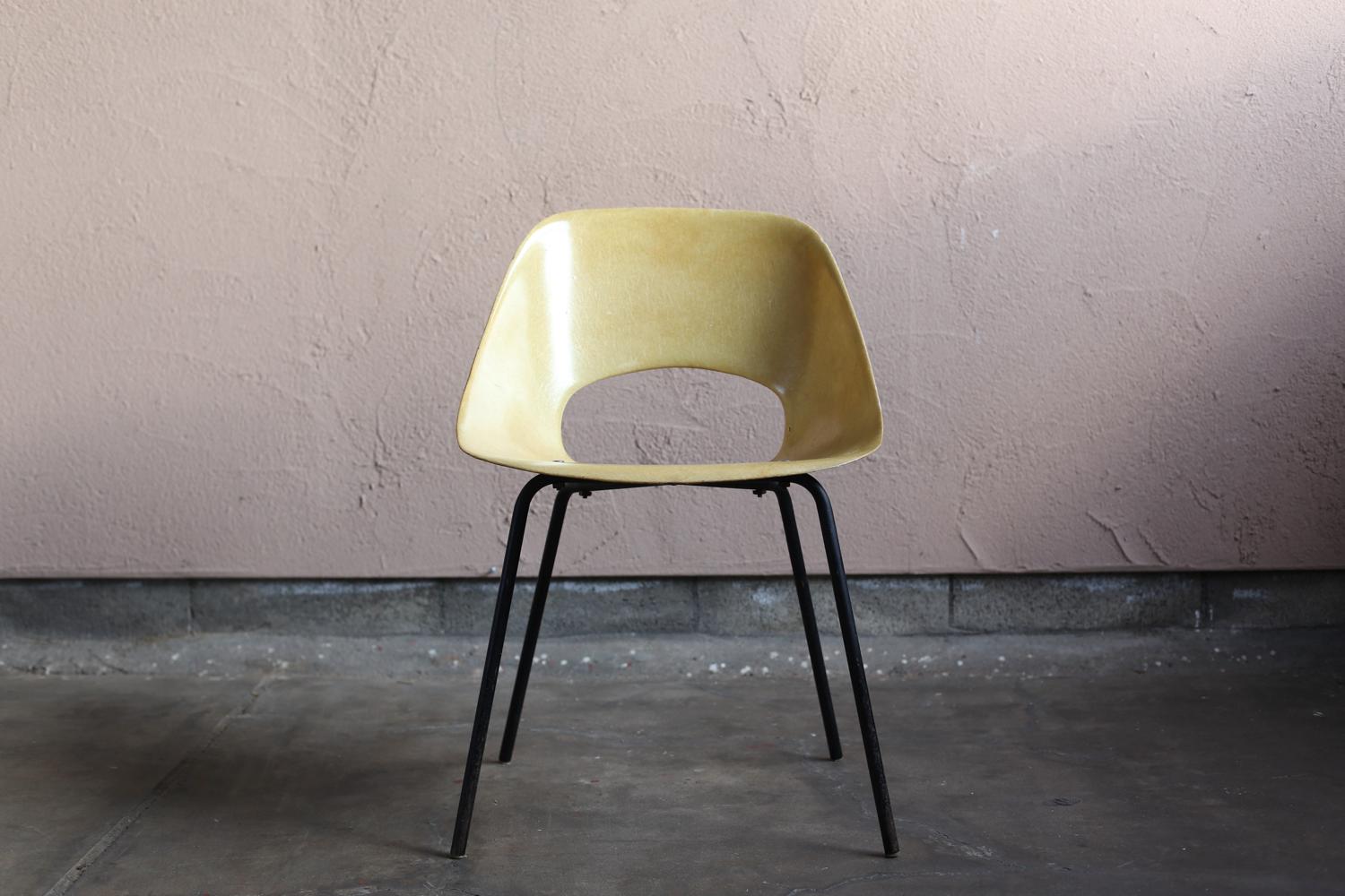 French “Tonneau” Chair Cream by Pierre Guariche
