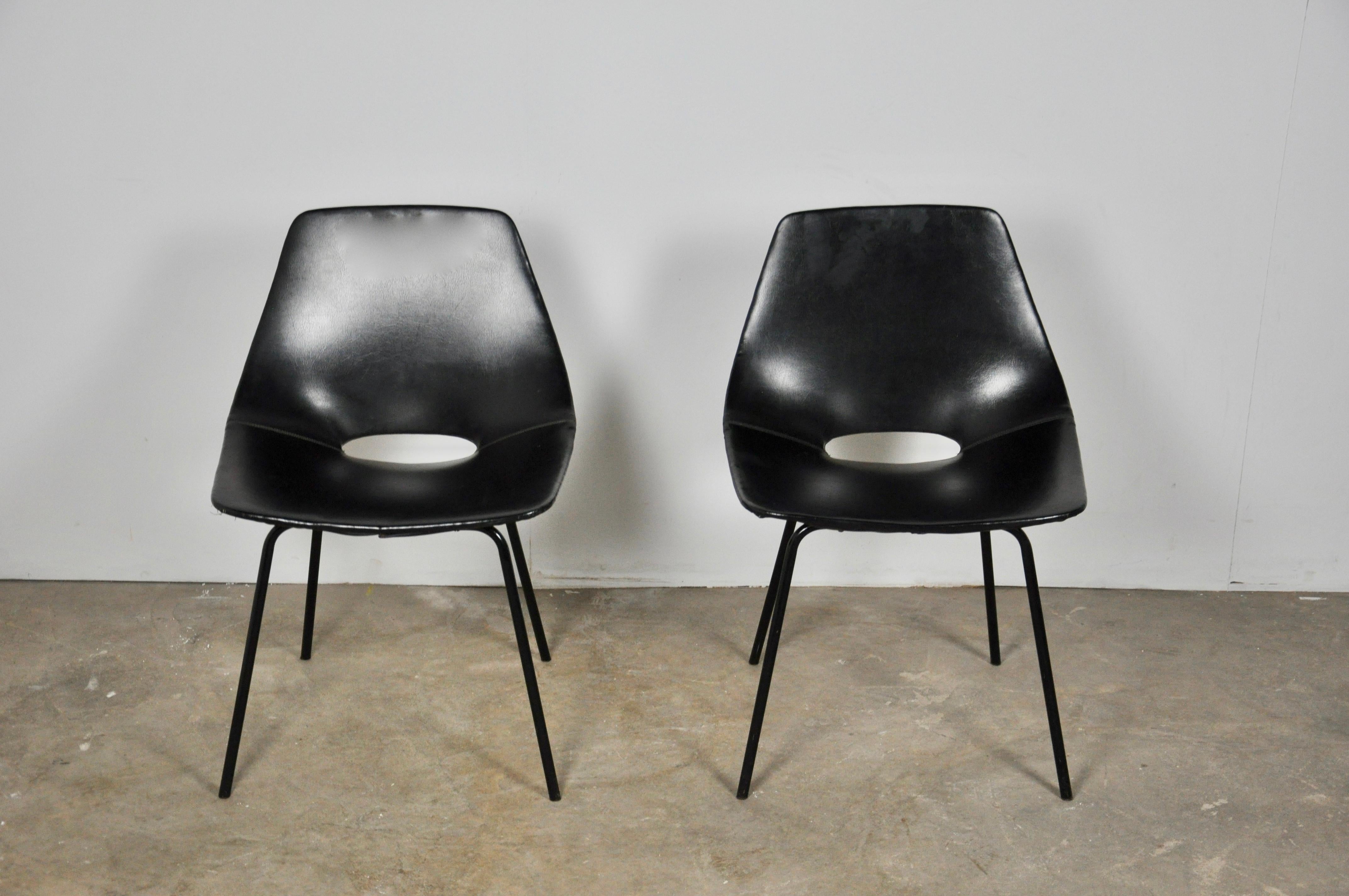 Mid-Century Modern Tonneau Chairs by Pierre Guariche for Steiner, 1950s