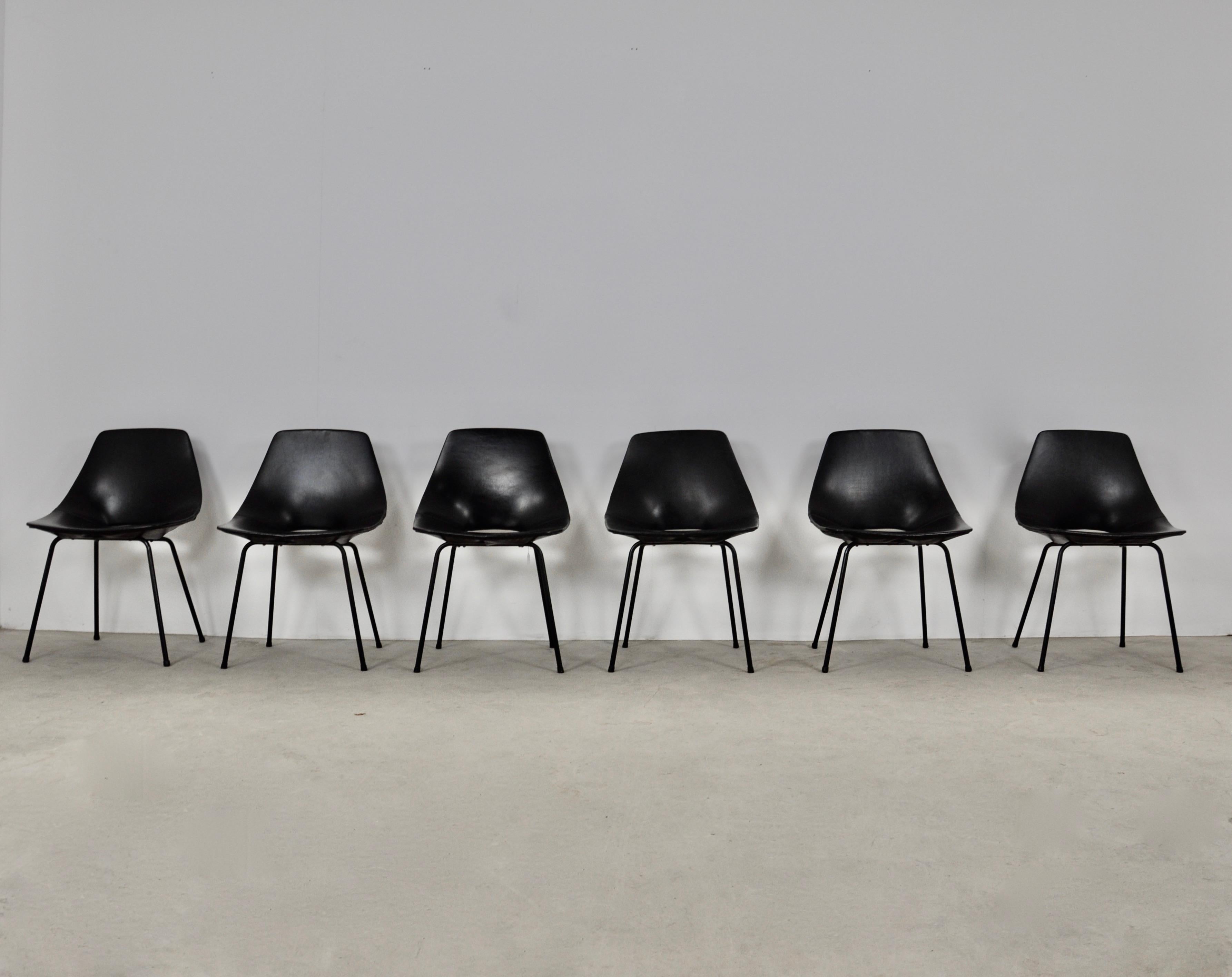 Mid-Century Modern Tonneau Chairs by Pierre Guariche for Steiner, 1950s