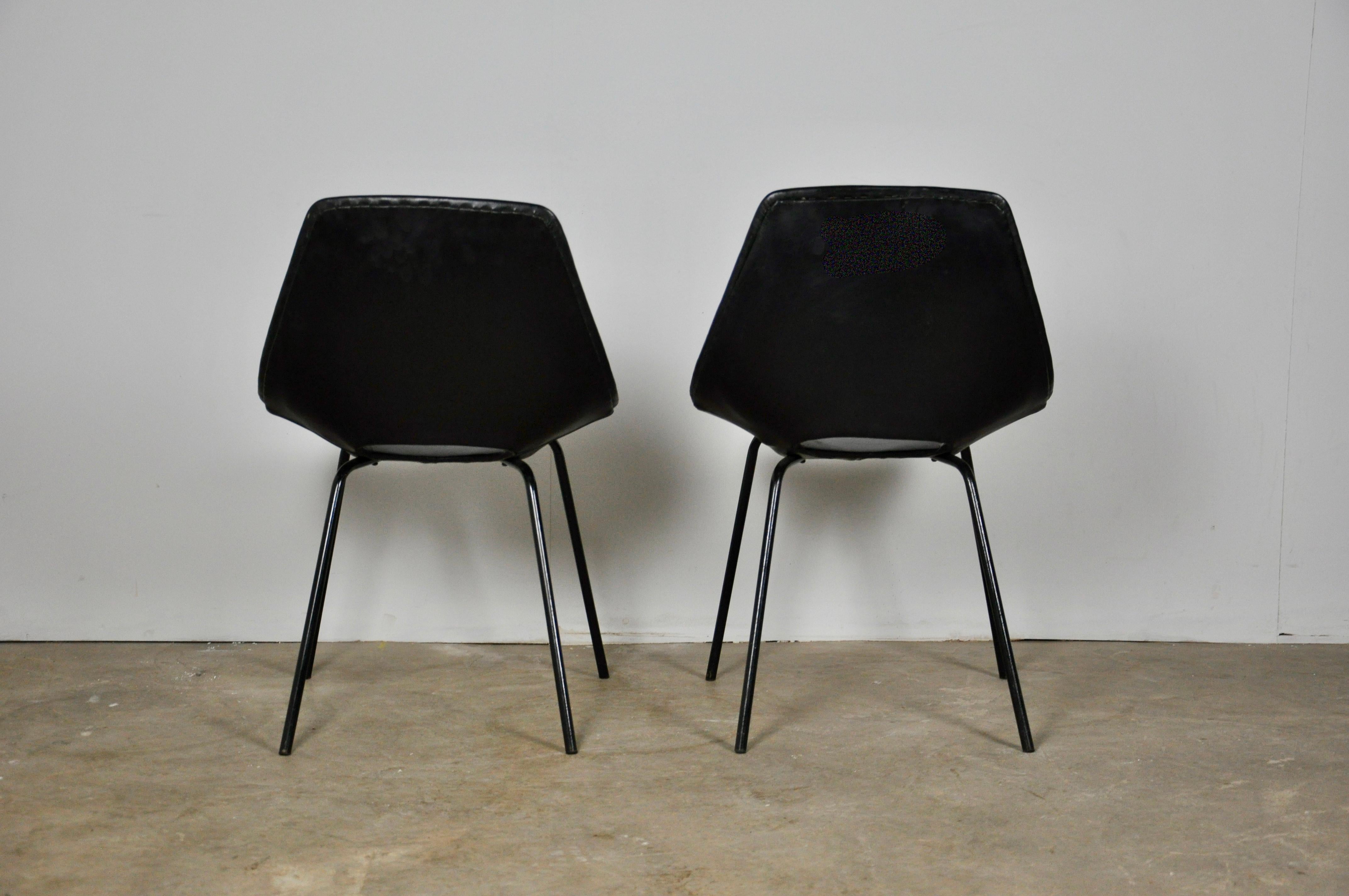 Tonneau Chairs by Pierre Guariche for Steiner, 1950s In Good Condition In Lasne, BE