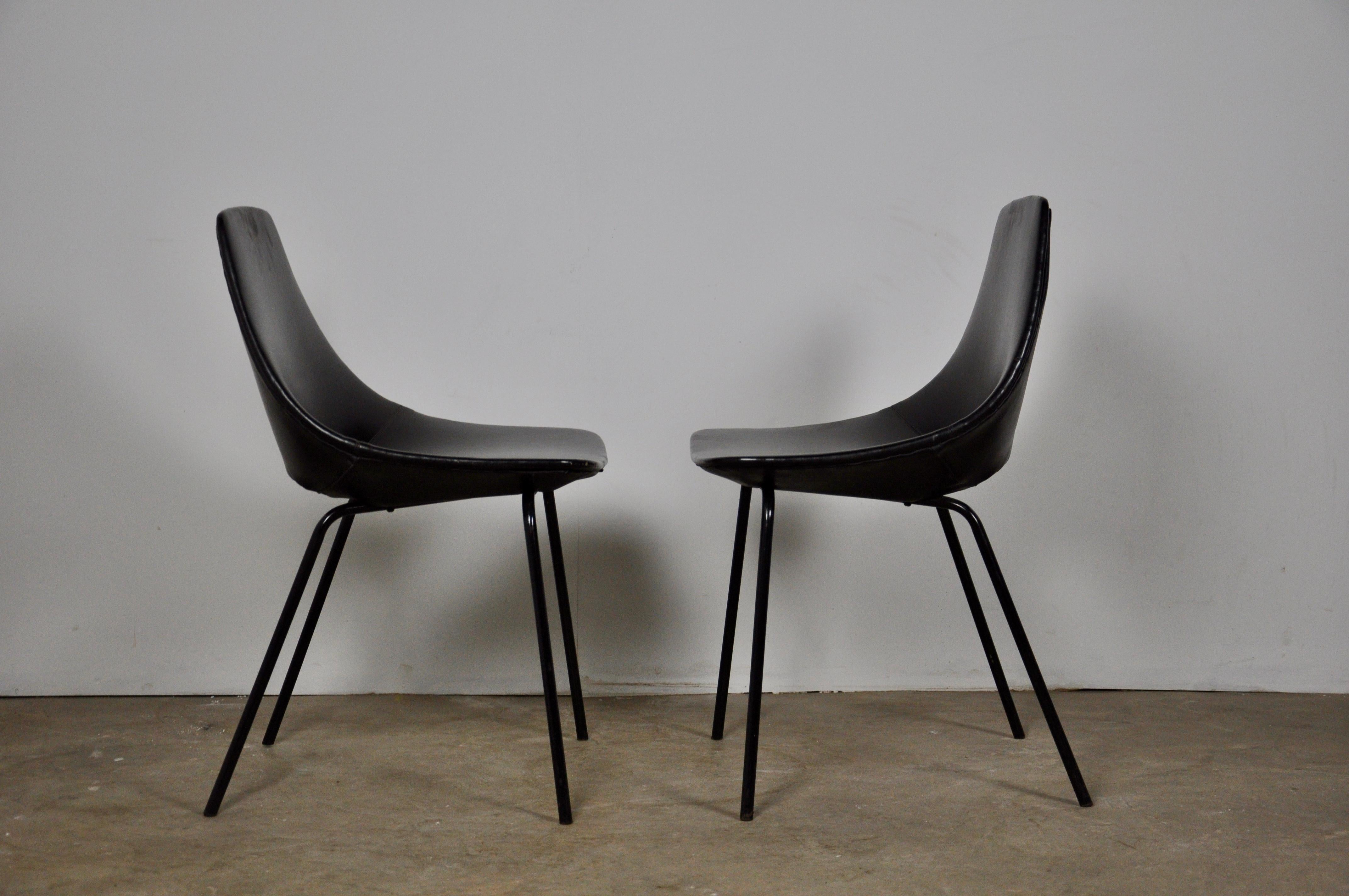 Metal Tonneau Chairs by Pierre Guariche for Steiner, 1950s