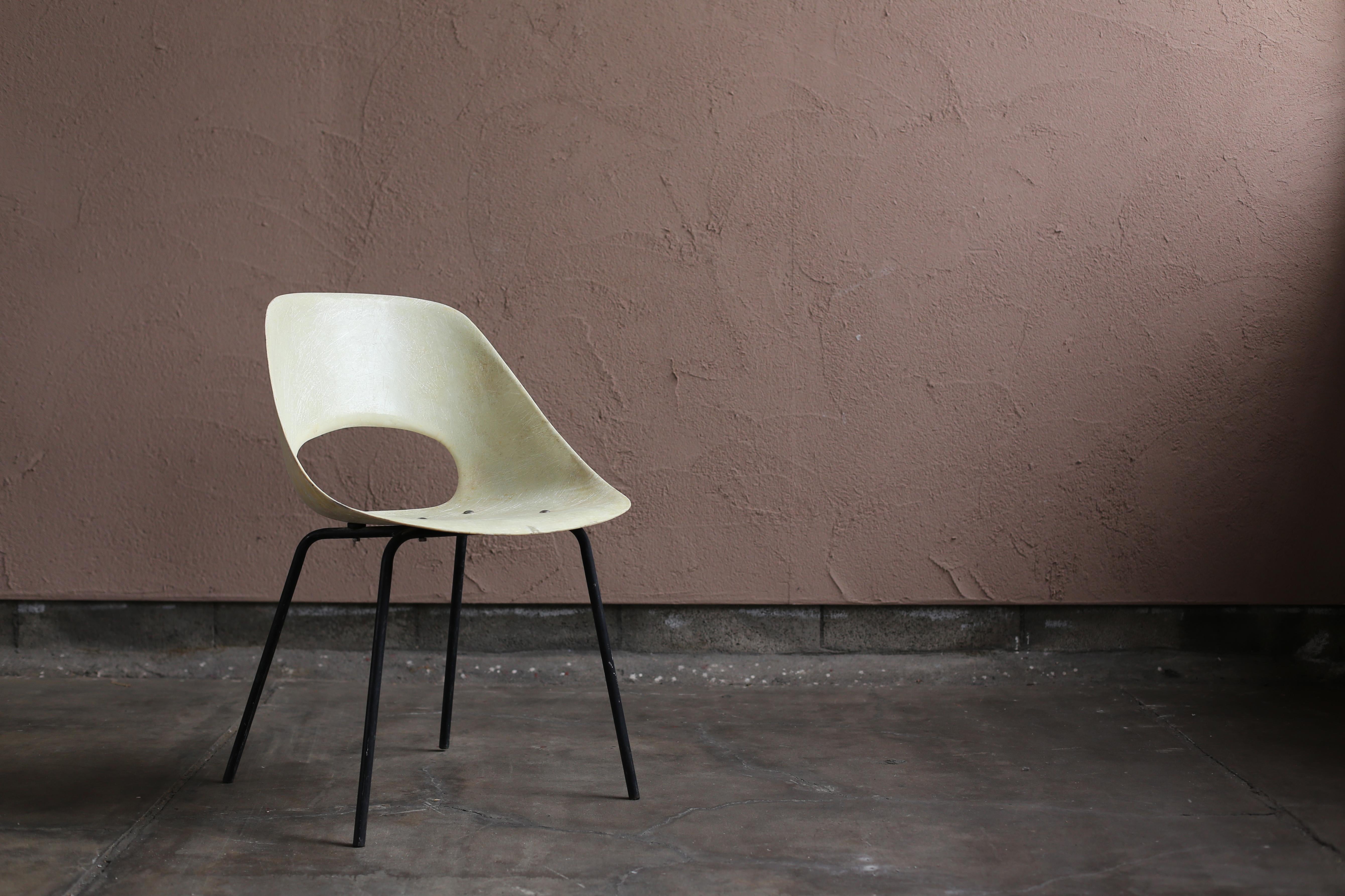 Mid-Century Modern “Tonneau” Fiberglass Chair by Pierre Guariche