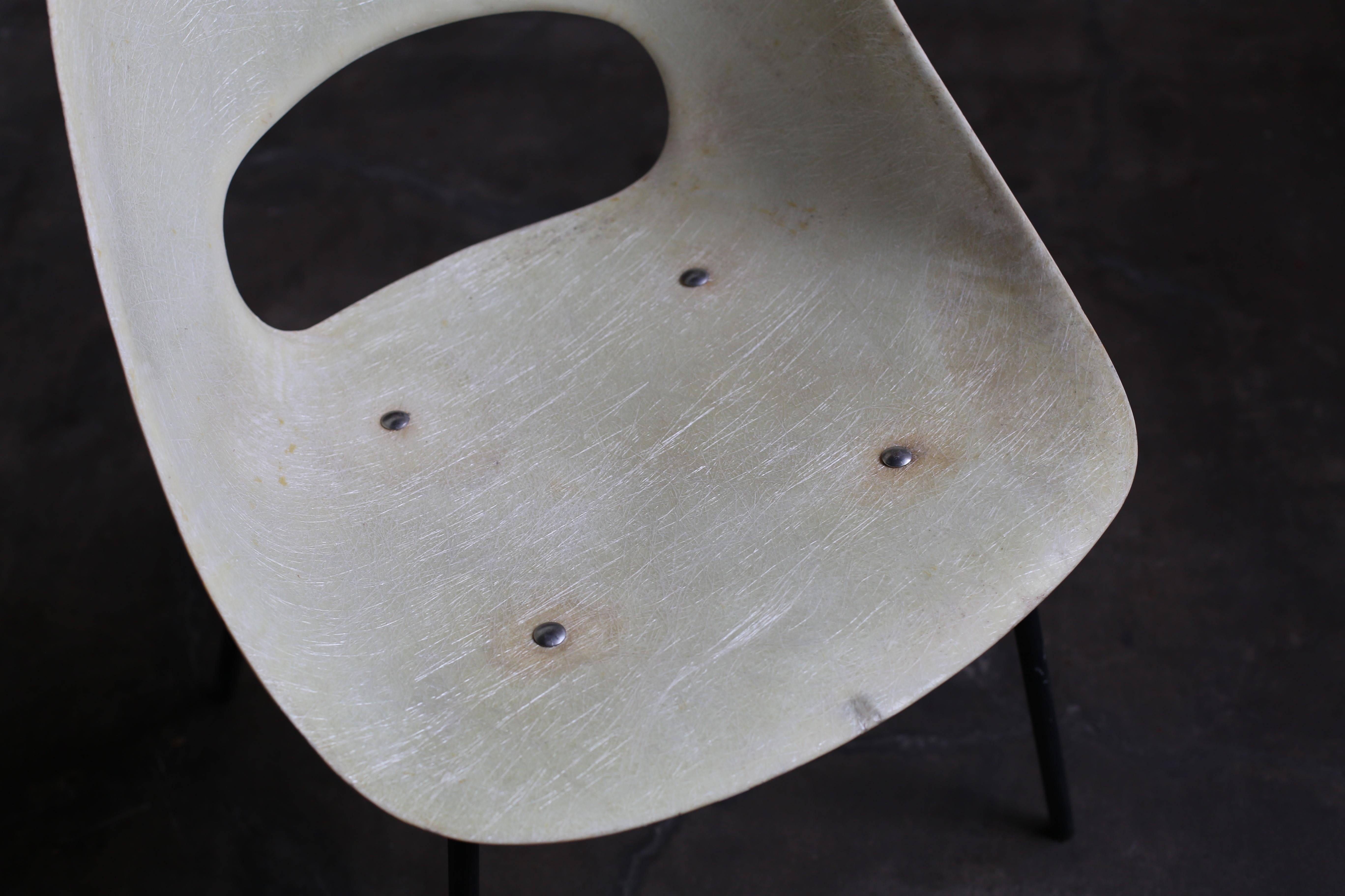Steel “Tonneau” Fiberglass Chair by Pierre Guariche