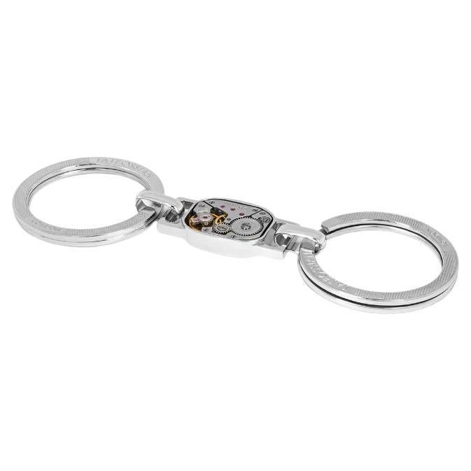 Tonneau Skeleton Keyring with Rhodium Finish