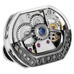 Alfiler de esqueleto Tonneau de plata rodiada (Edición limitada)
