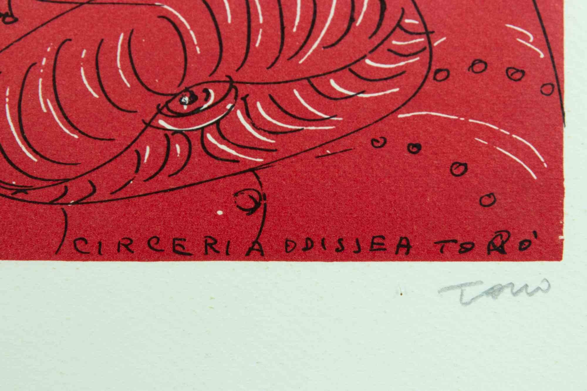Circeria Odissea - Litografía de Tono Zancanaro - Años 70 en venta 1
