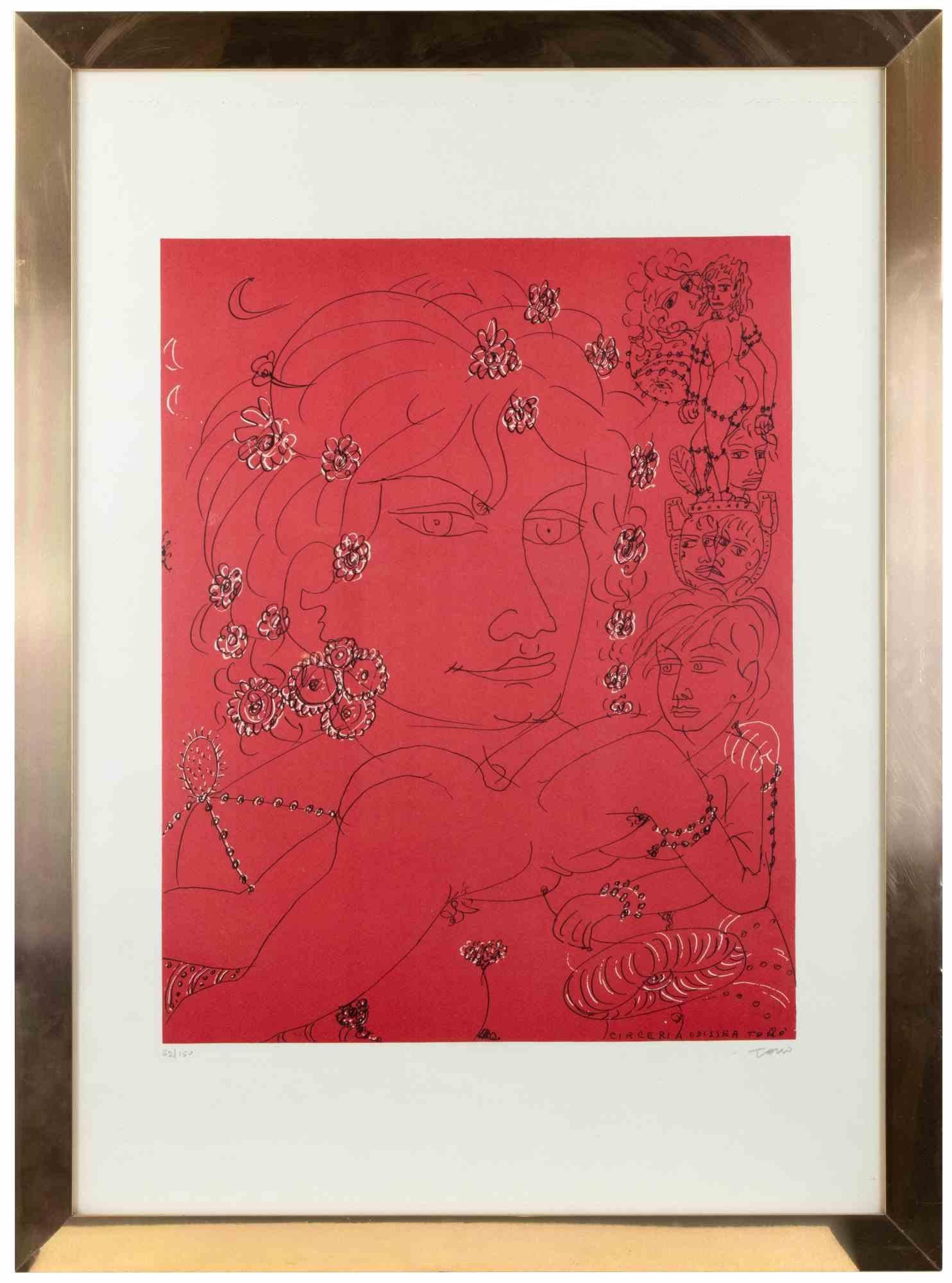 Circeria Odissea is a modern artwork realized by Tono Zancanaro.

Mixed colored lithograph.

Hand signed and numbered on the lower margin.

Edition of 52/150.

Includes frame