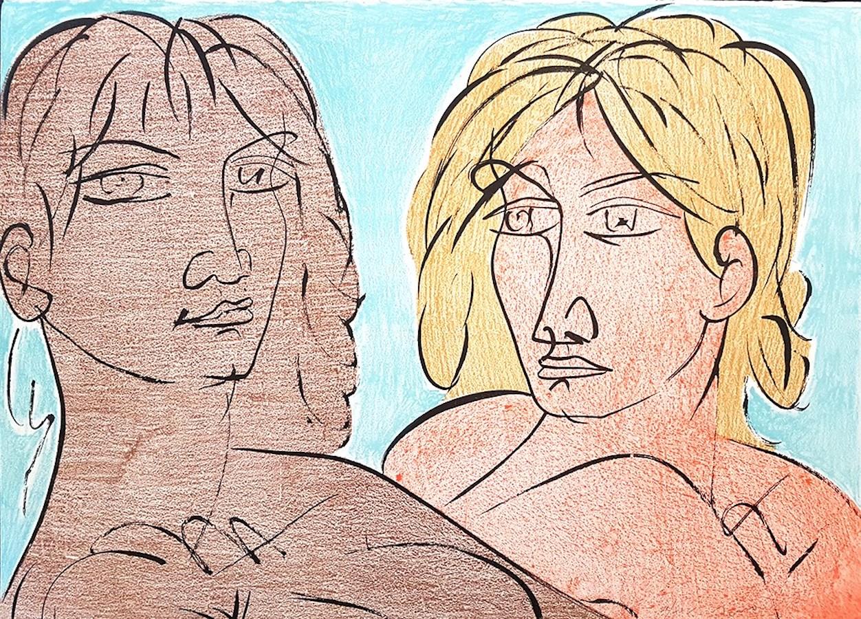 Tono Zancanaro Figurative Print – Paolo und Francesca – Lithographie von T. Zancanaro – 1981