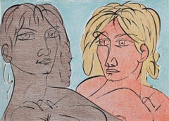 Paolo e Francesca - Original Lithograph by Tono Zancanaro - 1981