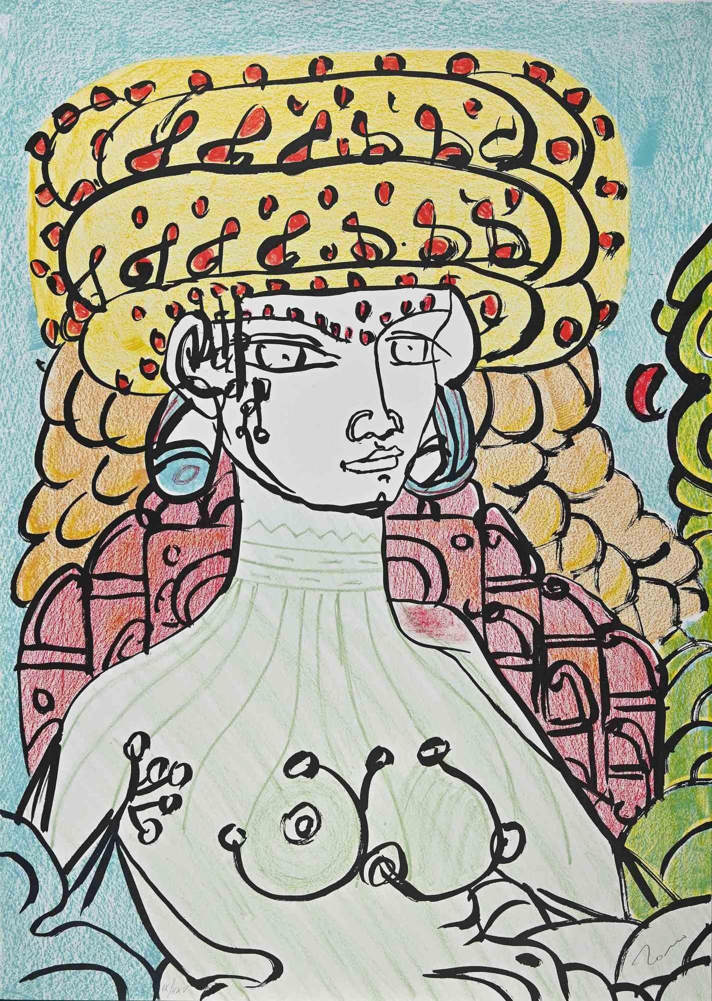 Lithographie d'origine Poppea II de Tono Zancanaro - 1981