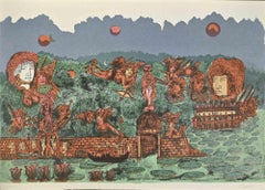 The Good Girl of Cecina - Lithograph by Tono Zancanaro - 1975