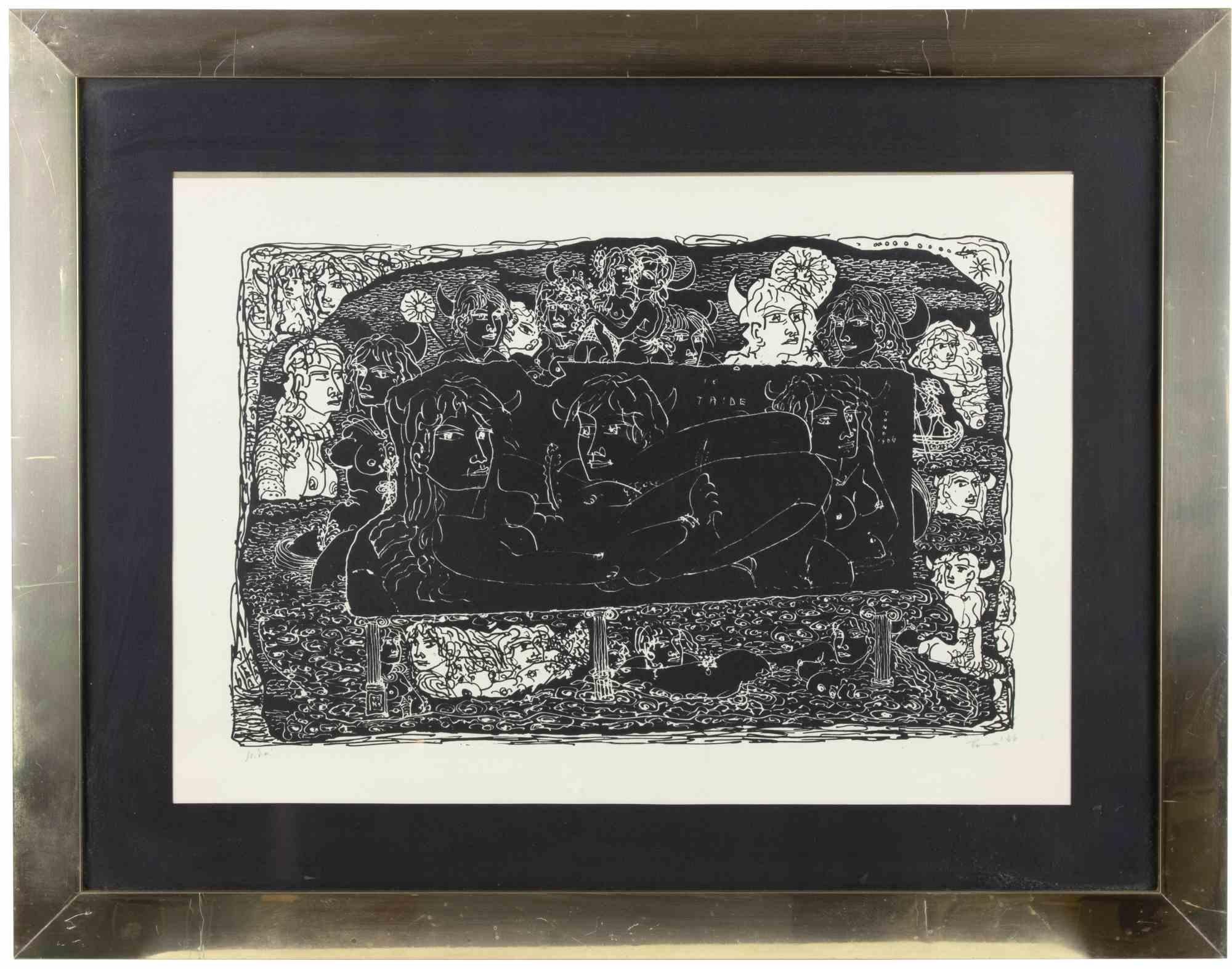 Untitled is a modern artwork realized by Tono Zancanaro in 1966.

Black and white lithograph.

Hand signed and dated on the lower margin.

Artist's proof (as reported on the lower margin).