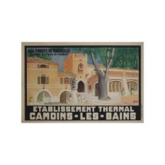 1930 Camoins-les-Bains Thermal Spa Marseille Original French Travel Poster