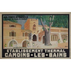 1930 Camoins-les-Bains Thermal Spa Marseille Original French Travel Poster