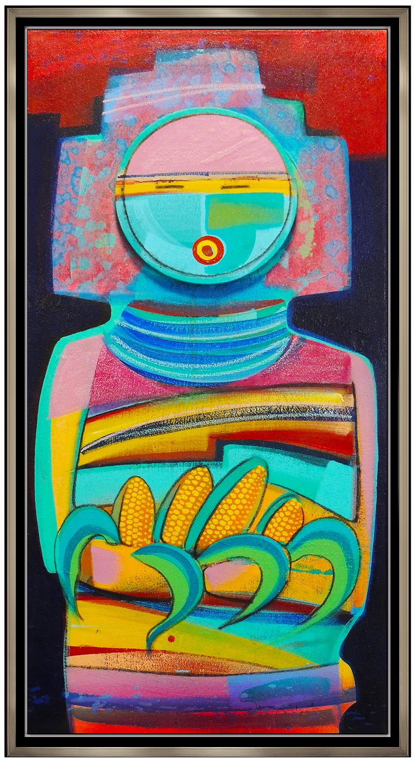 Tony Abeyta 2 Large Original Acrylic Painting On Canvas Signed Kachina Artwork For Sale 1