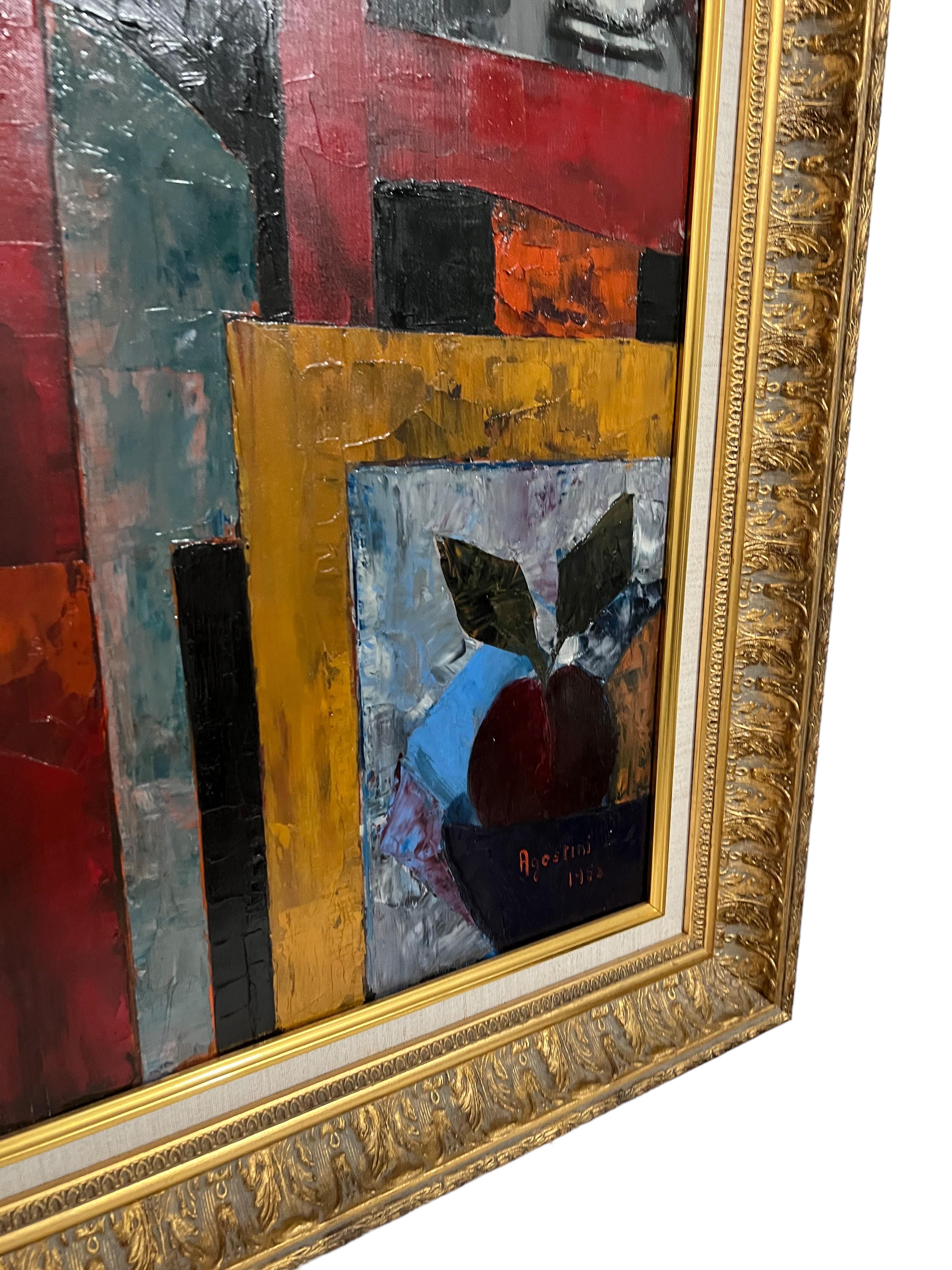Grande peinture à l'huile expressionniste française et moderniste Tony Agostini en vente 7