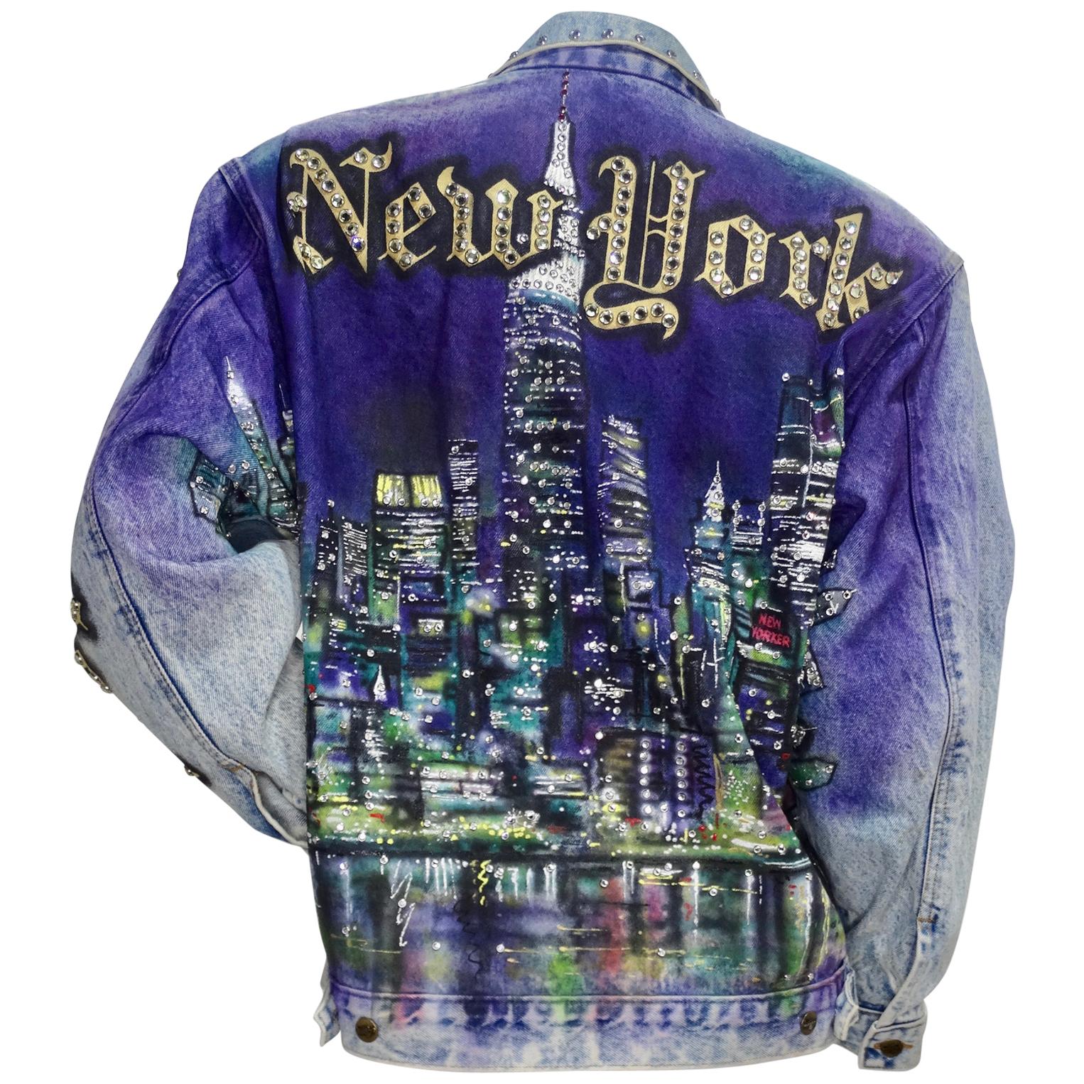 Tony Alamo "New York" Rhinestone Embellished Jean Jacket