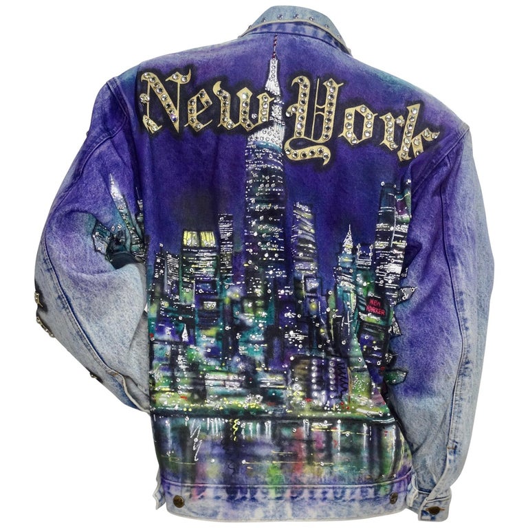 Tony Alamo "New York" Veste en jean ornée de strass sur 1stDibs