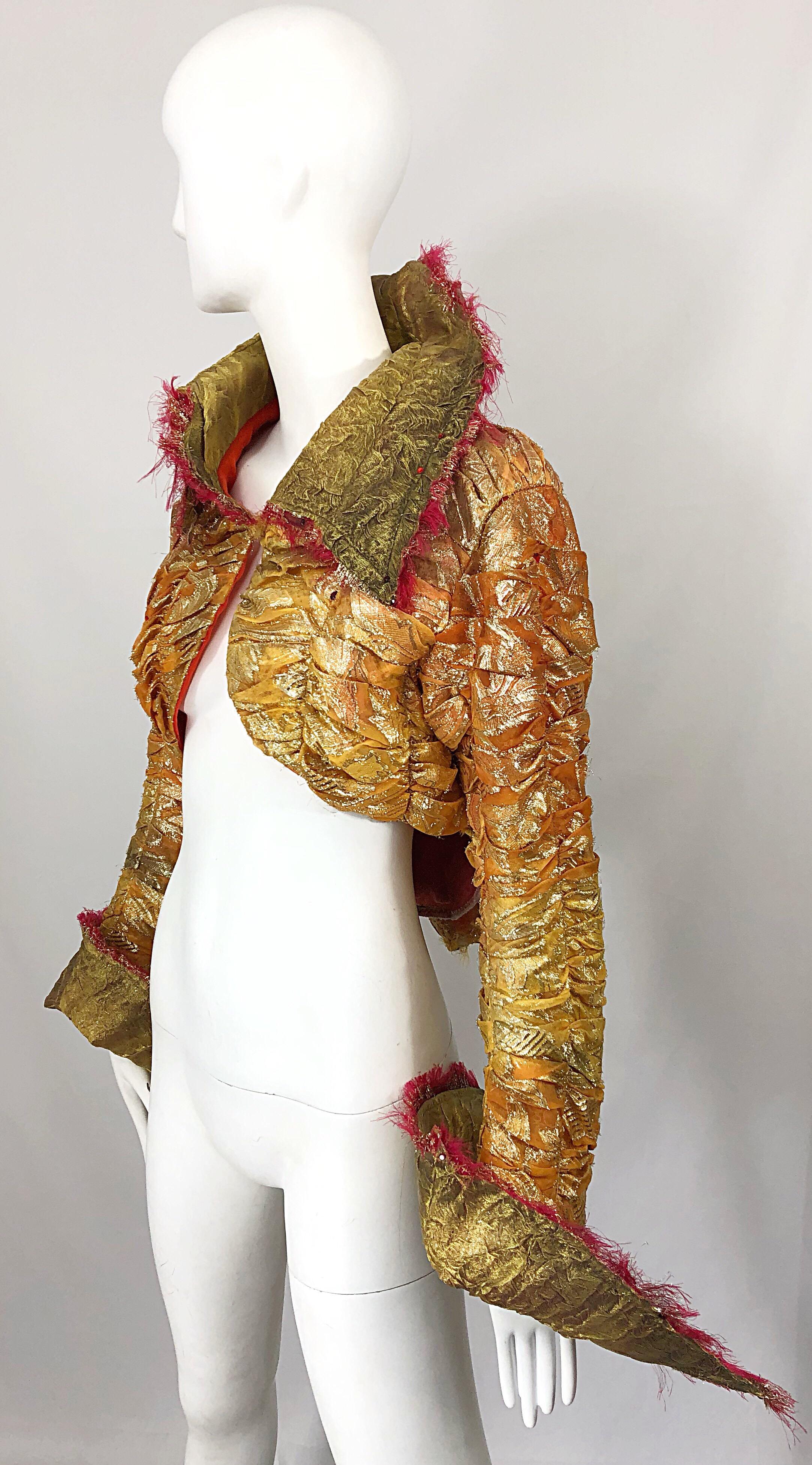 Tony Award Winner Paul Tazewell Hand Made Avant Garde Cropped Bolero Jacket In Excellent Condition For Sale In San Diego, CA