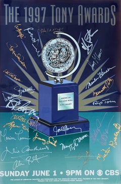 1997 Tony Awards Poster Signed by Celebrity Presenters Autographed Broadway 