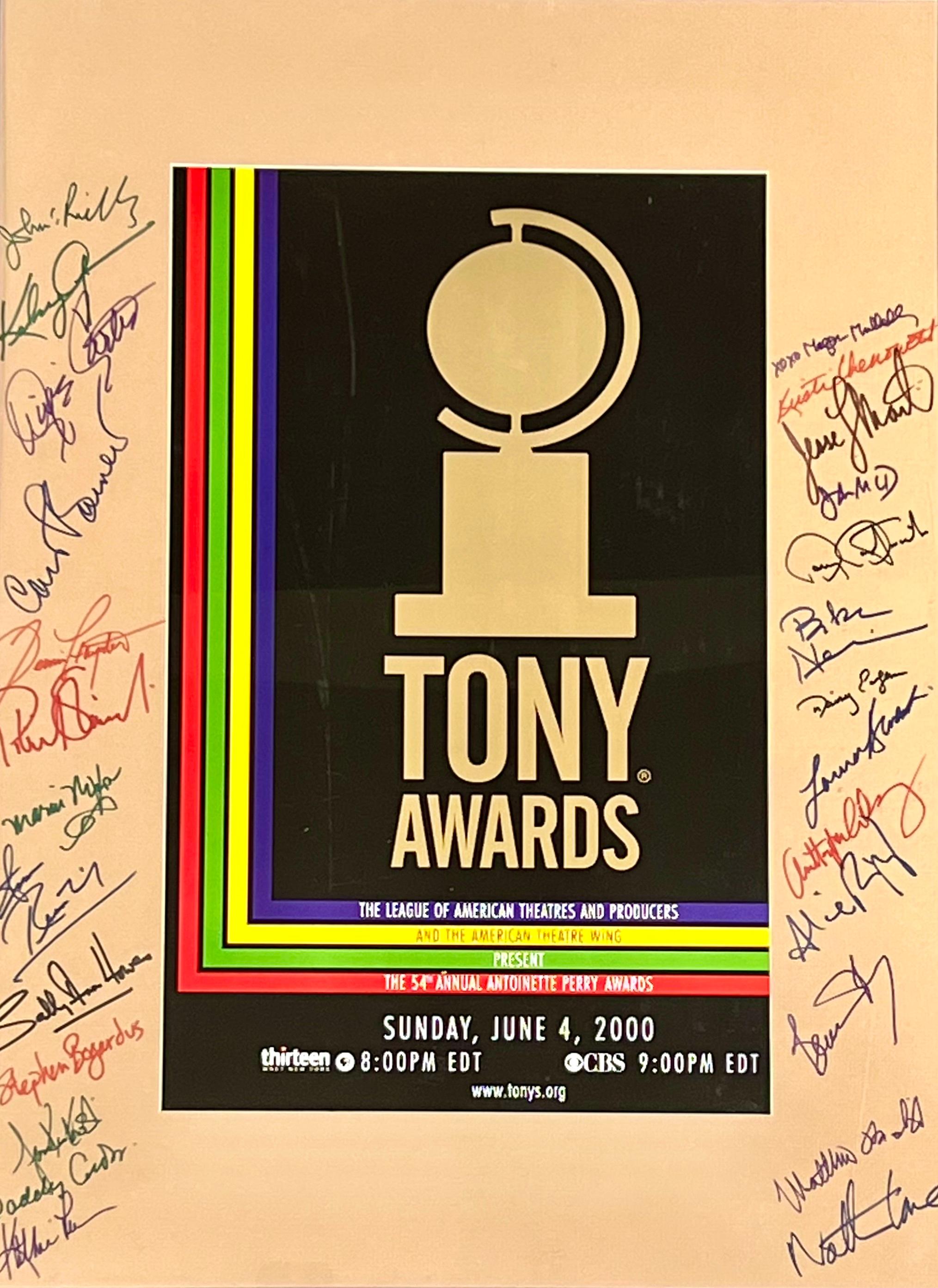 2000 Tony Awards Poster signiert von Prominenten Moderatoren Autogramm Broadway 

Angeboten wird das von den Moderatoren signierte Poster der Tony Awards 2000, darunter: Matthew Broderick, Kristen Chenoweth, Kelsey Grammer, Jane Krakowski,