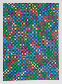 Entraphy, serigrafía abstracta Op Art de Tony Bechara