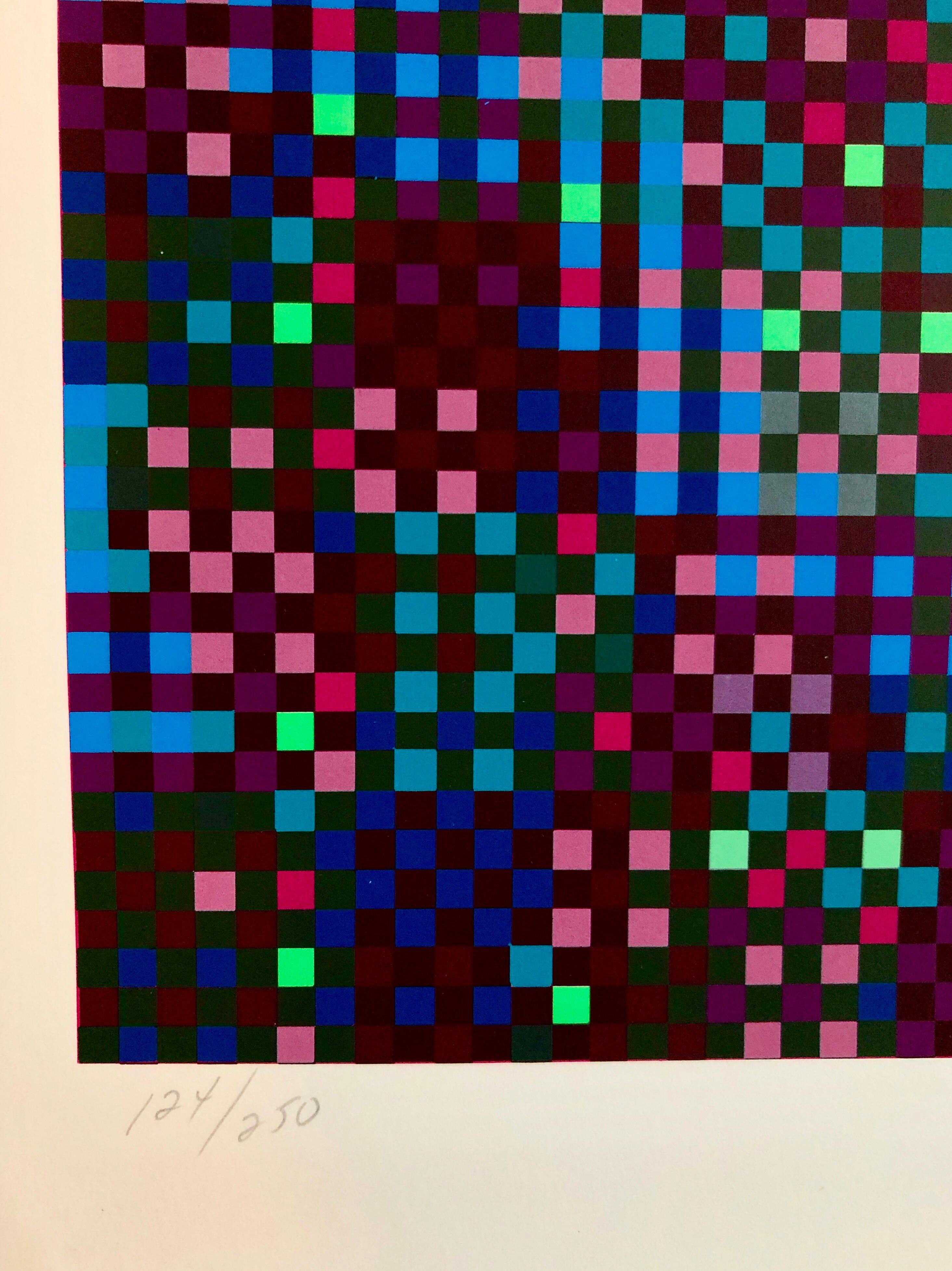 Puerto Rican Abstract Geometric Op Art Silkscreen Lithograph Kinetic Art For Sale 1