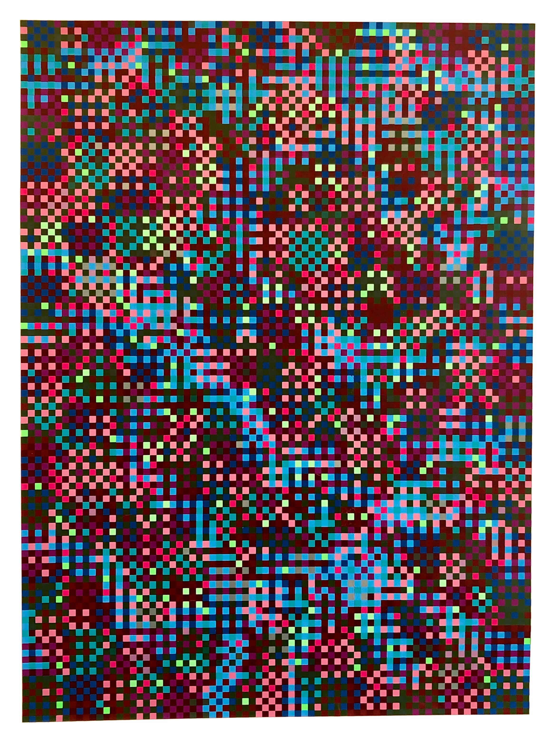 Tony Bechara Abstract Print – Puerto Ricanische abstrakte geometrische Op-Art Siebdruck-Lithographie, kinetische Kunst, Op-Art