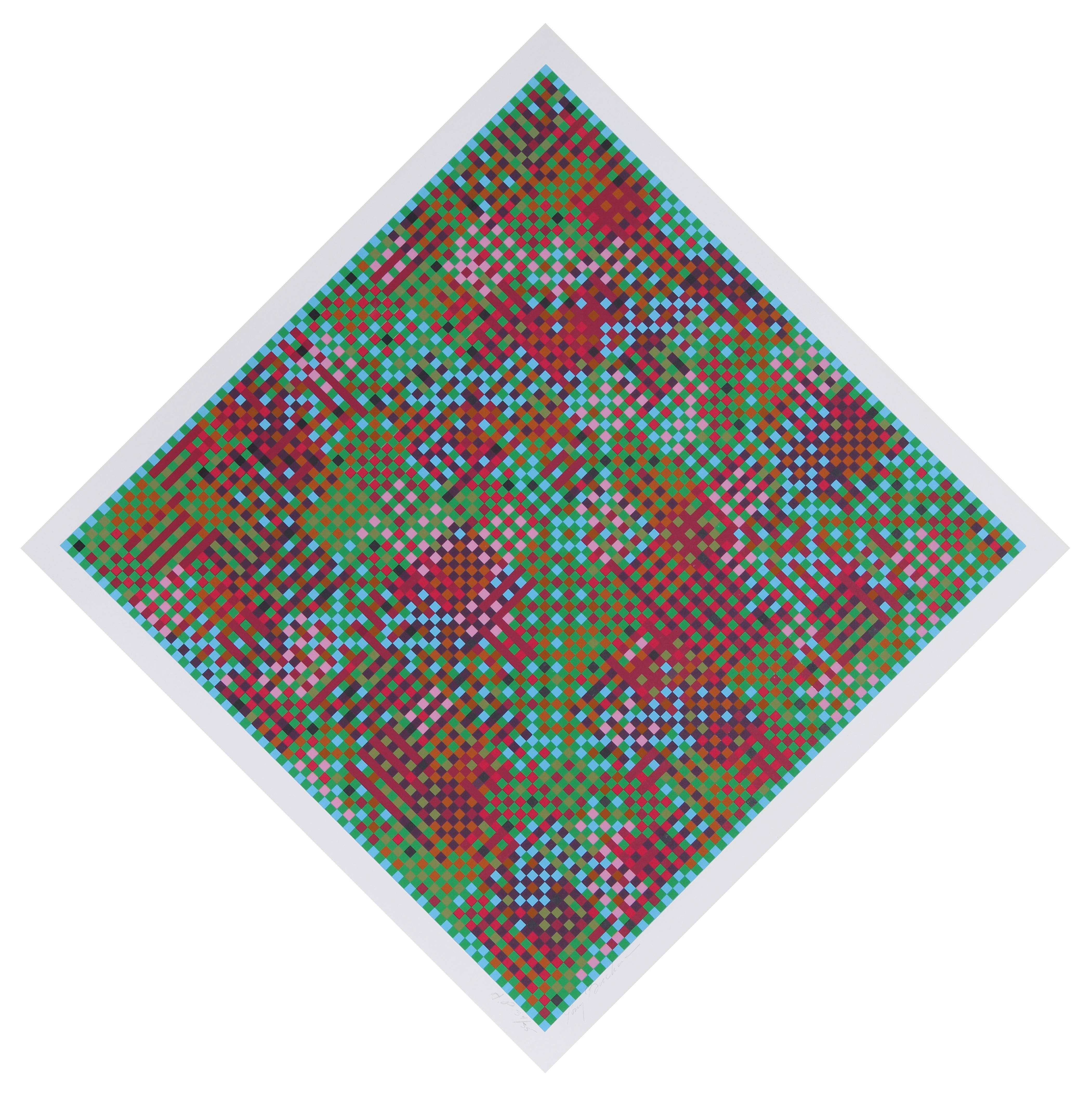 Shandaken, Geometric Abstract Silkscreen by Tony Bechara