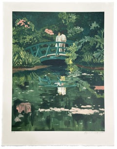 Amantes en el jardín de Monet Litografía firmada de edición limitada